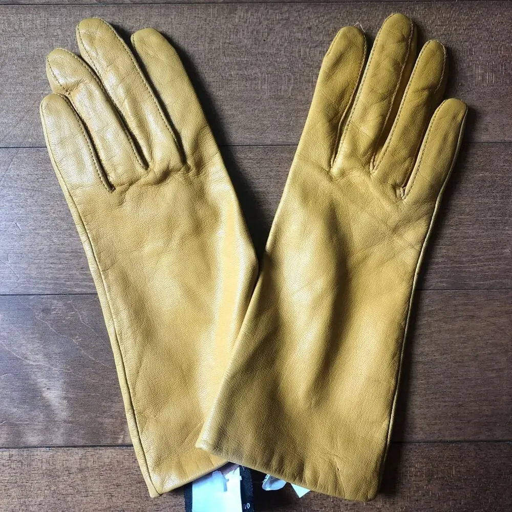 NWT Vintage Wilson Leather Gloves in yellow Size small